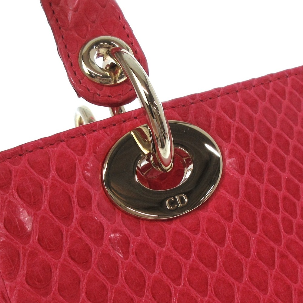 Dior Large Pink Python Handbag  Lady - Picture 9 of 15